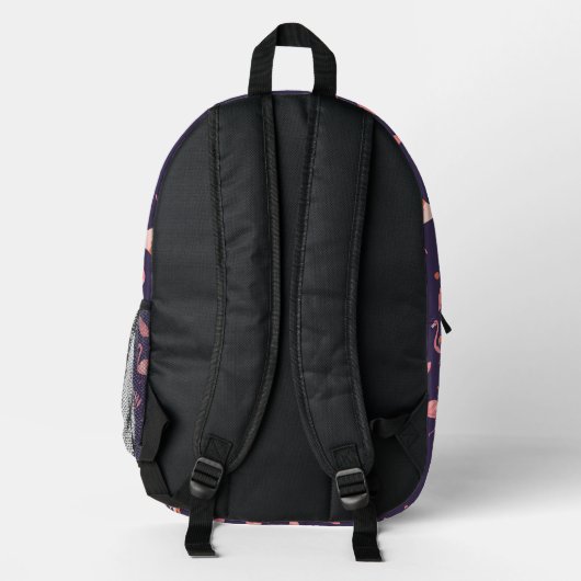 Flamingo Paradise Pattern Bedruckter Rucksack (Rückseite)