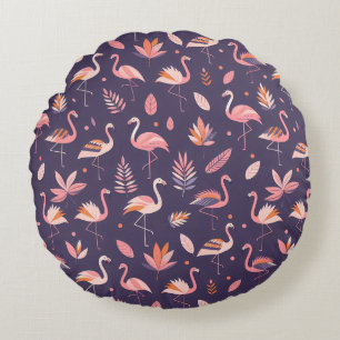 Flamingo Paradise Pattern Rundes Kissen