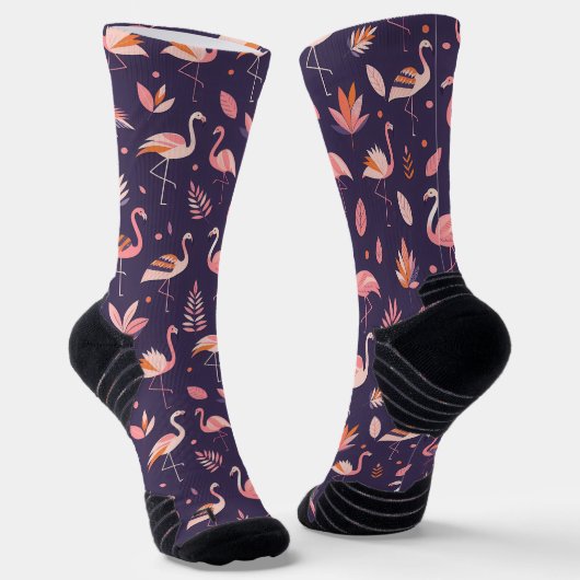 Flamingo Paradise Pattern Socken (Gewinkelt)