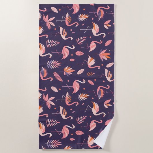 Flamingo Paradise Pattern Strandtuch (Vorderseite)