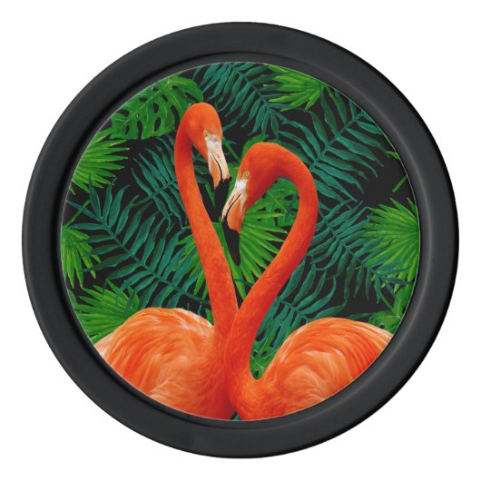 Flamingo Paradise Poker Chips, Black Pokerchips (Vorderseite)