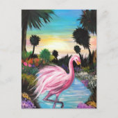 Flamingo Paradise Postkarte (Vorderseite)
