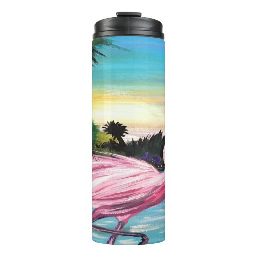 Flamingo Paradise Thermosbecher (Vorderseite)