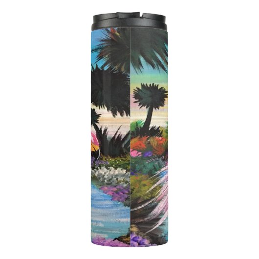Flamingo Paradise Thermosbecher (Rückseite)