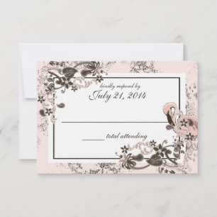 Flamingo Paradise Wedding Response RSVP Karte