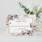 Flamingo Paradise Wedding Response RSVP Karte (Stehend Vorderseite)
