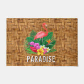 Flamingo Paradise Wicker Print Fußmatte (Vorderseite)