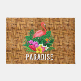 Flamingo Paradise Wicker Print Fußmatte
