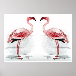 FLAMINGO PARK Flamingo Flock Flock Kunstdrucken Poster