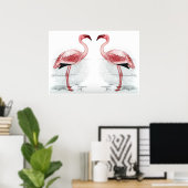FLAMINGO PARK Flamingo Flock Flock Kunstdrucken Poster (Heimbüro)