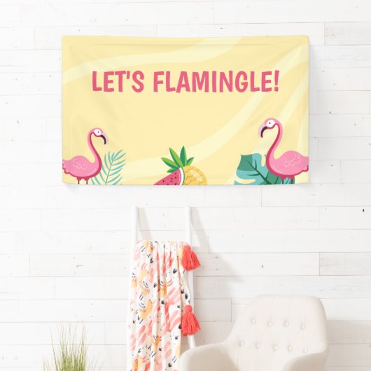 Flamingo-Party - bearbeitbares Zeichen/Banner/Hint Banner (Insitu)