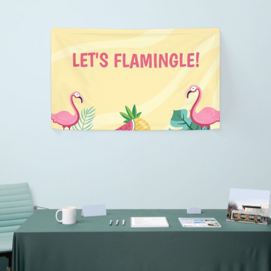 Flamingo-Party - bearbeitbares Zeichen/Banner/Hint Banner (Messeveranstaltung)