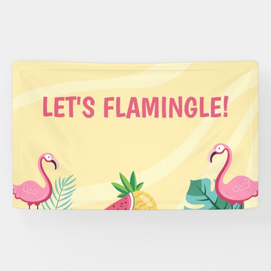 Flamingo-Party - bearbeitbares Zeichen/Banner/Hint Banner (Horizontal)
