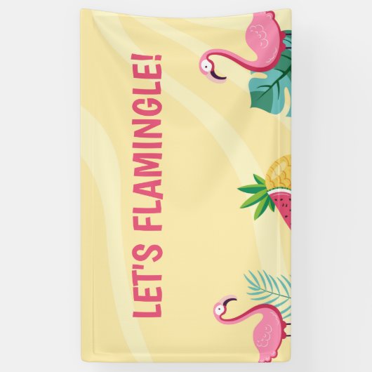 Flamingo-Party - bearbeitbares Zeichen/Banner/Hint Banner (Vertikal)