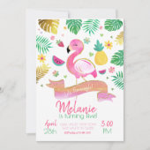 Flamingo Party Einladung, Lasst Flamingle einladen Einladung (Vorderseite)