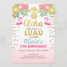 Flamingo Party Einladung Tropical Birthday luau