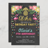 Flamingo-Party Einladung tropisches Geburtstag (Vorne/Hinten)