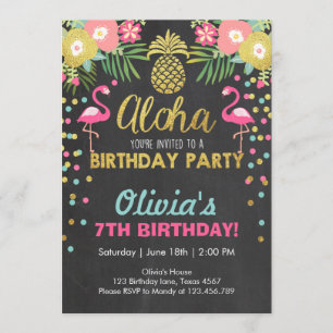 Flamingo-Party Einladung tropisches Geburtstag