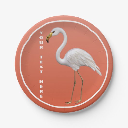 Flamingo Party Elegeant Peach Pappteller (Vorderseite)