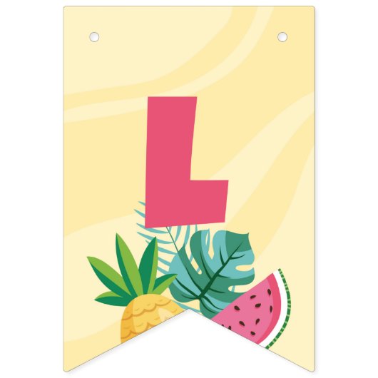 Flamingo-Party - Flamingle-Bunting-Flagge Wimpelkette (Zweite Fahne)