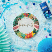 Flamingo-Party-Grillen mit Text Pappteller (Party)