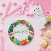 Flamingo-Party-Grillen mit Text Pappteller (Party)