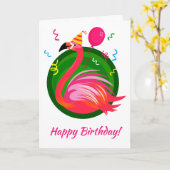 Flamingo-Party-Illustrationskarte Karte (Gelbe Blume)