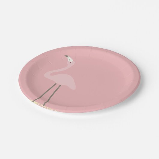 Flamingo-Party-Papier-Teller Pappteller (Schrägansicht)