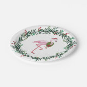 Flamingo-Party Pappteller (Schrägansicht)