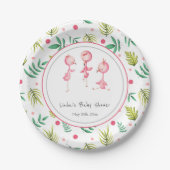 Flamingo Party Personalisiert Baby Dusche Pappteller (Vorderseite)