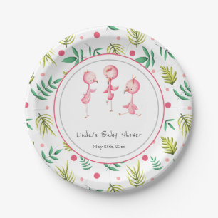 Flamingo-Party Personalisierte Babyparty Pappteller