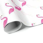 Flamingo Party Pink Wrapping Paper Geschenkpapier (Rolleneckpunkt)