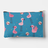 Flamingo Party (Sky Blue) Zubehörtasche (Rückseite)