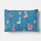 Flamingo Party (Sky Blue) Zubehörtasche (Vorderseite)