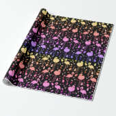 Flamingo Party Technicolor Wrapping Paper Geschenkpapier (Ungerollt)