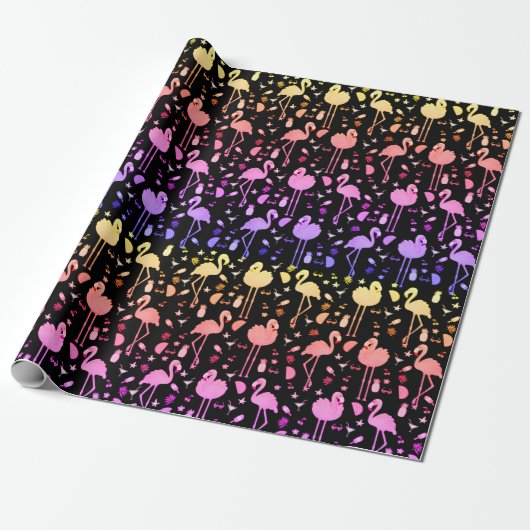 Flamingo Party Technicolor Wrapping Paper Geschenkpapier (Ungerollt)