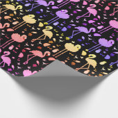 Flamingo Party Technicolor Wrapping Paper Geschenkpapier (Ecke)