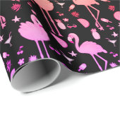 Flamingo Party Technicolor Wrapping Paper Geschenkpapier (Rolleneckpunkt)