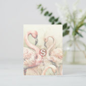 Flamingo-Party-Thema, QR-Code-RSVP RSVP Karte (Stehend Vorderseite)