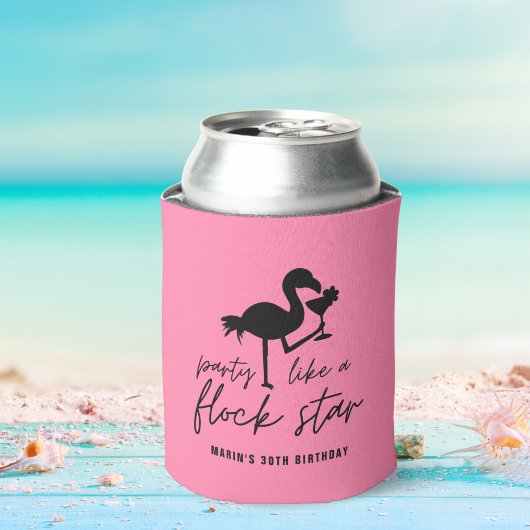 Flamingo Party wie ein Flock Star Tropical Birthda Dosenkühler
