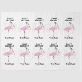 Flamingo Partying - Tiere bei der Geburtstagsparty Seidenpapier