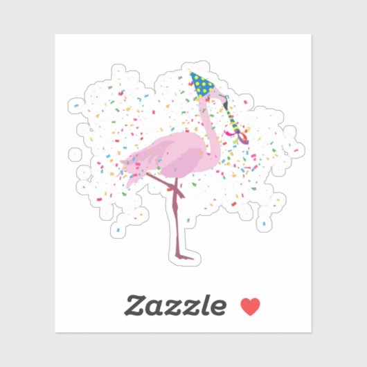 Flamingo Partying - Tiere mit Party Aufkleber (Blatt)