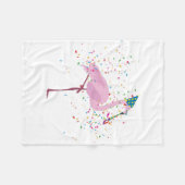 Flamingo Partying - Tiere mit Party Fleecedecke (Vorderseite (Horizontal))