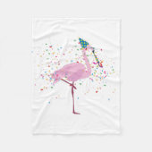 Flamingo Partying - Tiere mit Party Fleecedecke (Vorderseite)