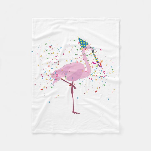 Flamingo Partying - Tiere mit Party Fleecedecke (Vorderseite)