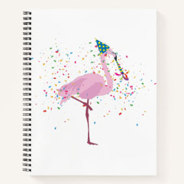 Flamingo Partying - Tiere mit Party Notizblock