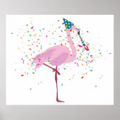 Flamingo Partying - Tiere mit Party Poster (Vorne)