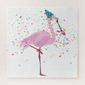 Flamingo Partying - Tiere mit Party Puzzle (Vertikal)