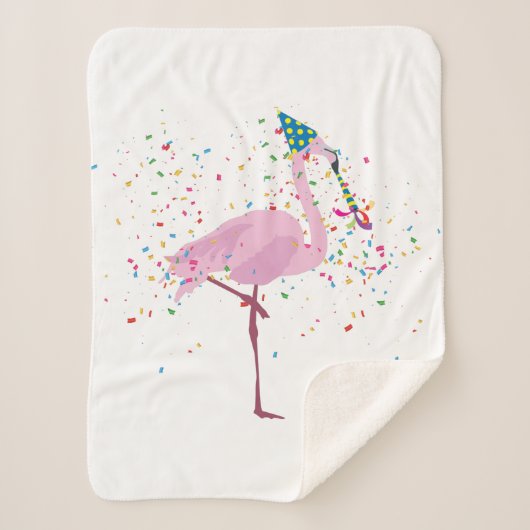 Flamingo Partying - Tiere mit Party Sherpadecke (Vorderseite)