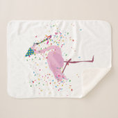 Flamingo Partying - Tiere mit Party Sherpadecke (Vorderseite (Horizontal))